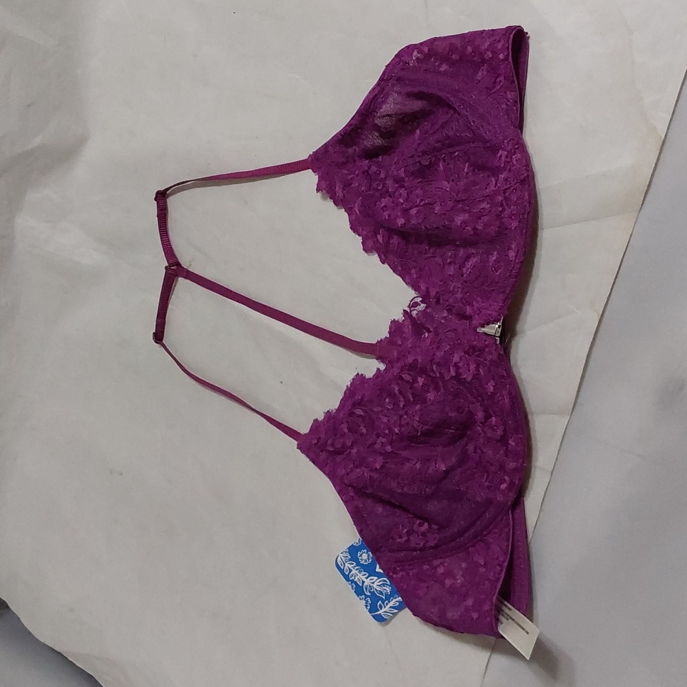 FREE PEOPLE APHRODITE DARK PURPLE UNDRWIRE BRA SIZE LARGE